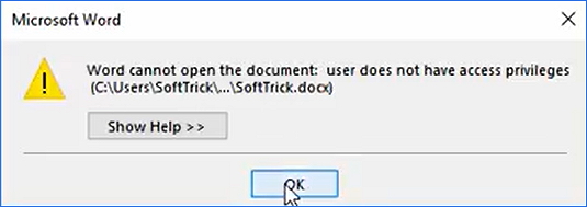 Documento do Word não abre