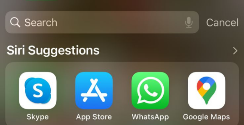 deslize para baixo sua tela inicial