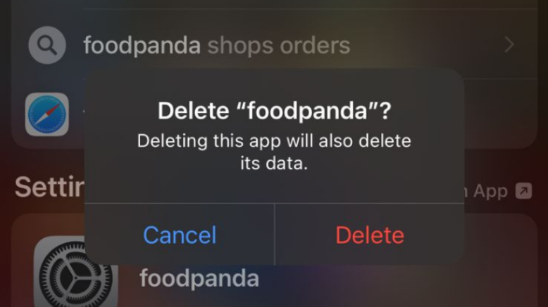 pressione em deletar