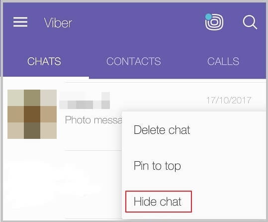 ocultar bate-papo no Viber no telefone