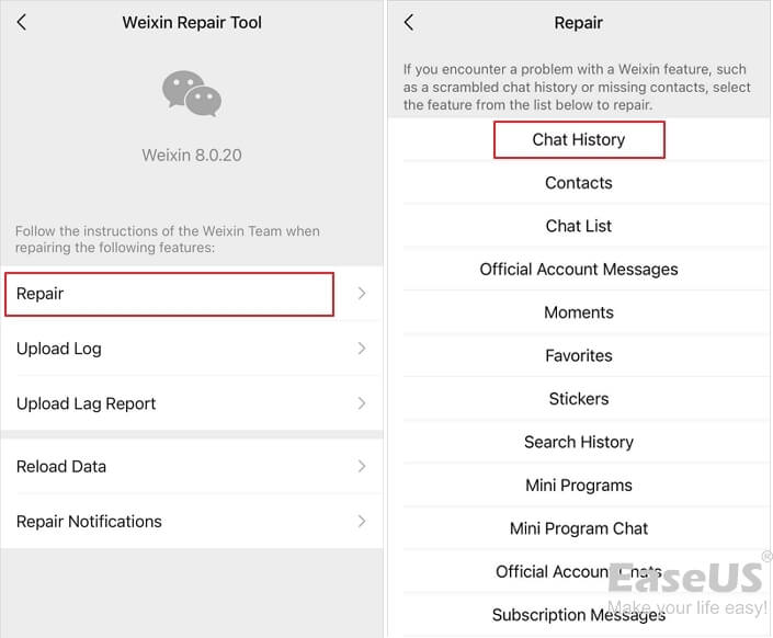 como posso recuperar o histórico de bate-papo perdido do WeChat do iphone/android-2
