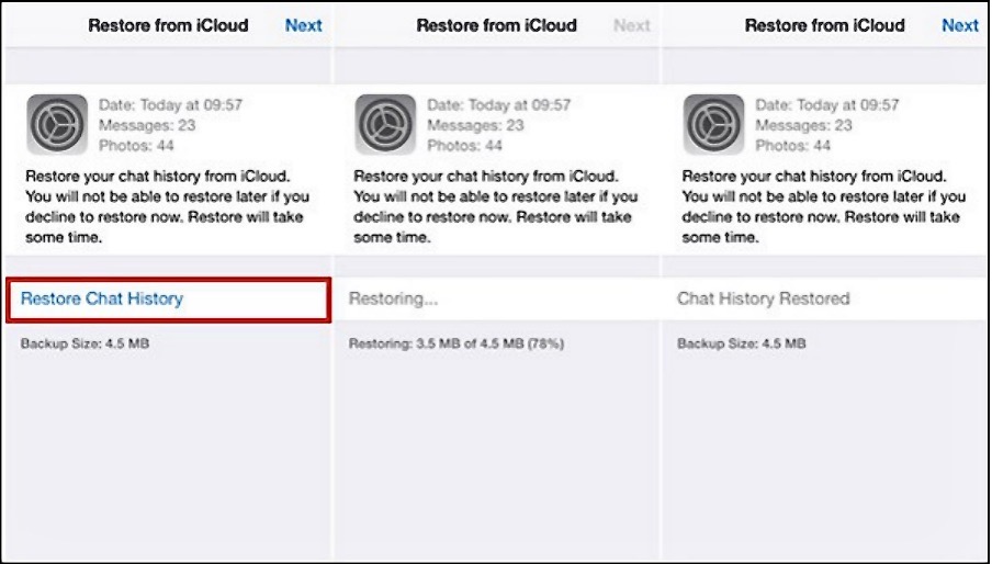 clique em remover histórico de bate-papo