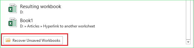recuperar o Excel da recuperação automática passo 2