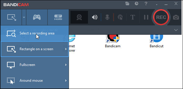 escolha a região de gravação