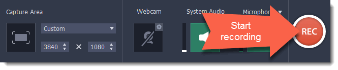 movavi começar a gravar