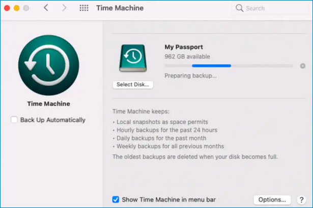 cancelar o progresso do backup