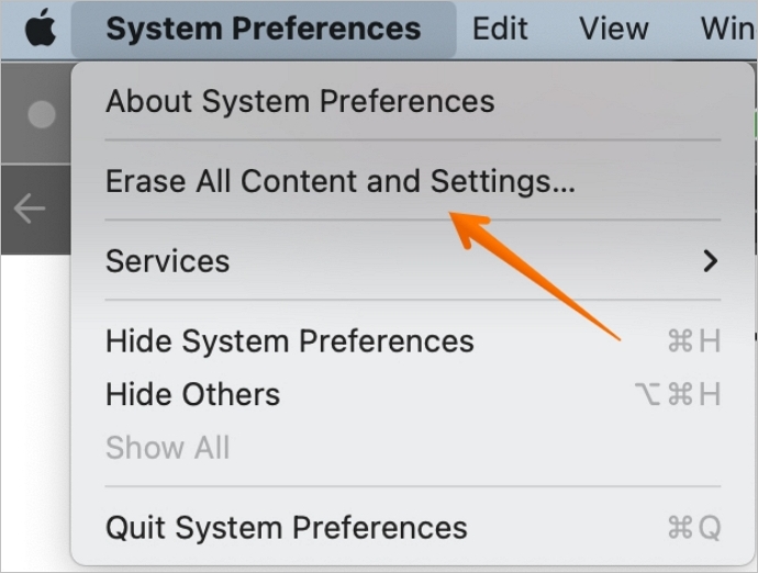 apague todo o conteúdo e configurações