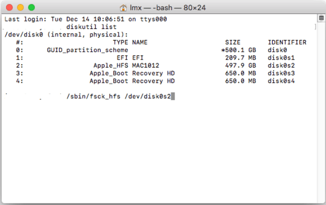 Digite o identificador do disco