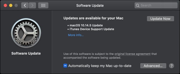 como parar as atualizações automáticas do macos