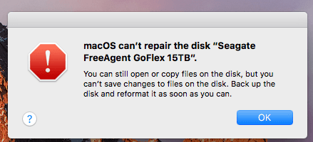 o macOS não pode reparar o disco