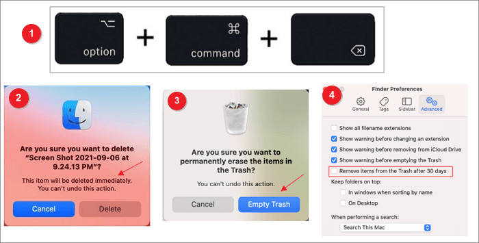 4 maneiras de excluir permanentemente arquivos no mac