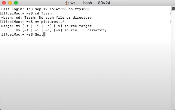 Recupere arquivos excluídos da Lixeira com o Mac Terminal