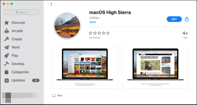 Pesquise o nome do macOS na App Store