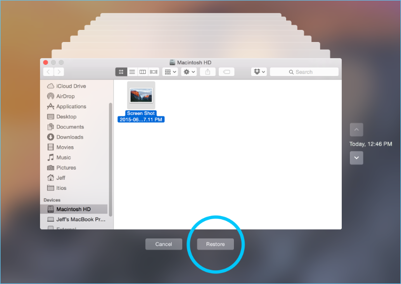 Restaure os arquivos que você deseja