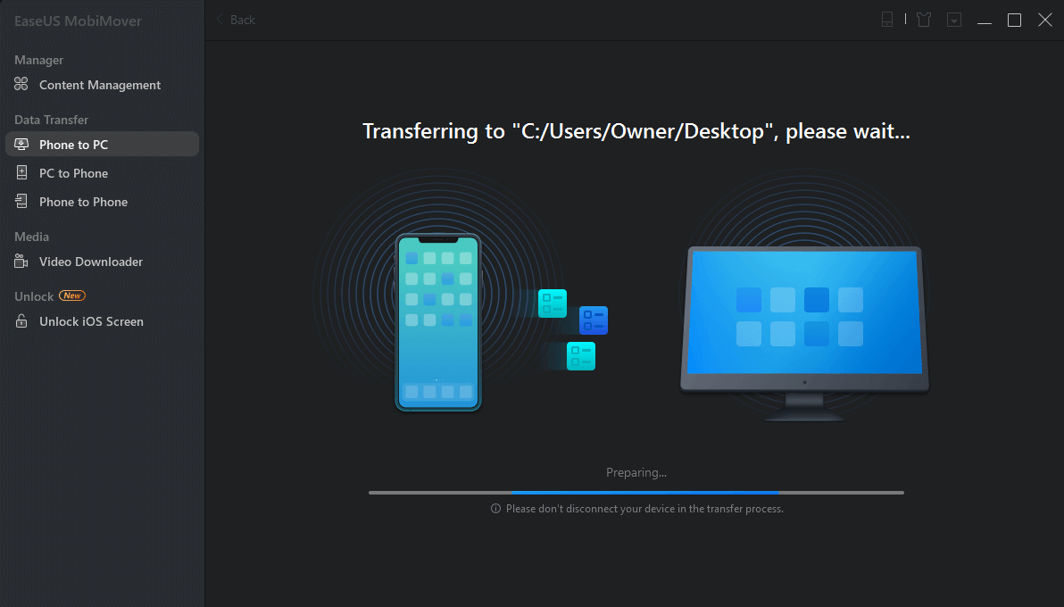 como transferir dados do iPhone para o PC sem o iTunes - passo 3