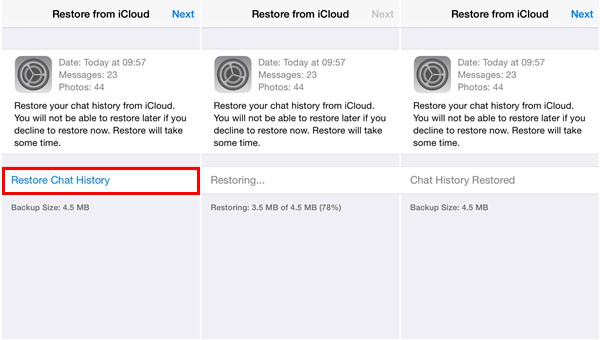 Restaurar o WhatsApp do iCloud
