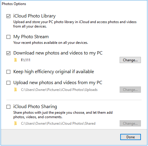 Como baixar fotos do iCloud para o PC através do painel de controle do iCloud