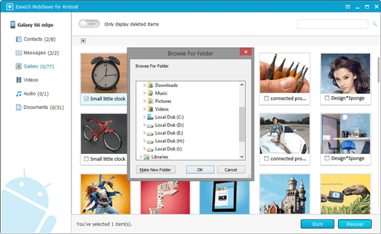 etapas de recuperação de fotos android