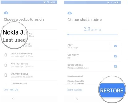 Restaurar seu telefone do Google Drive