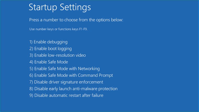 iniciar o modo de segurança