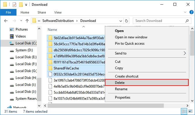 Limpe o cache de atualização do Windows