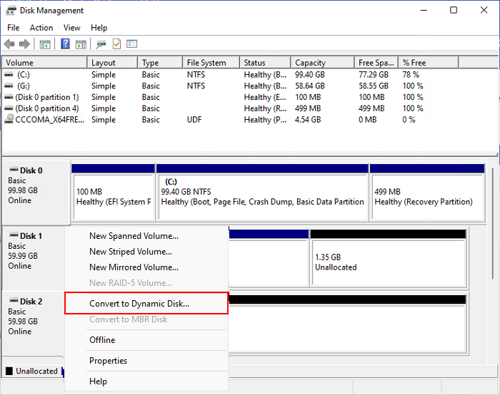 Converter disco em dinâmico