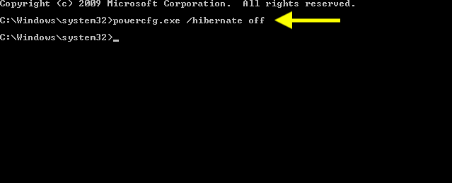 desativar a hibernação