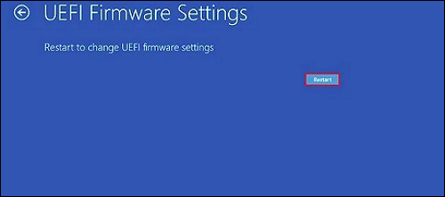 Reinicie as configurações de firmware UEFI