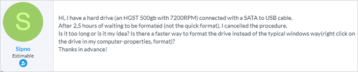 formatar o disco rígido leva muito tempo