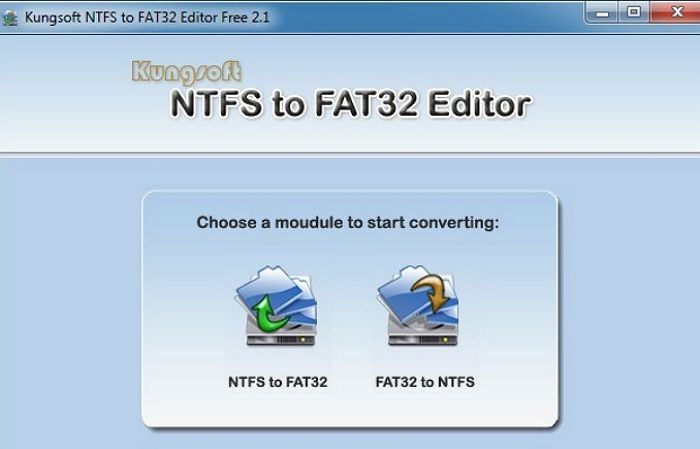 Editor Kungsoft NTFS para FAT32
