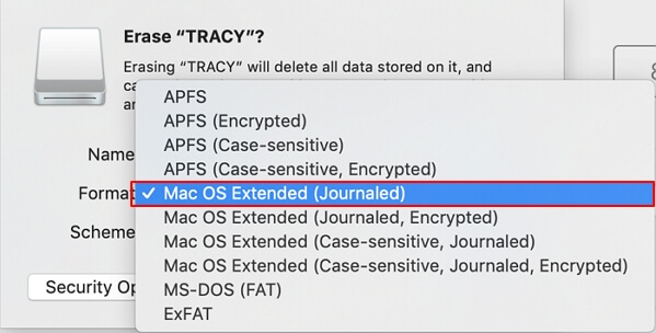 Definir um novo sistema de arquivos para USB