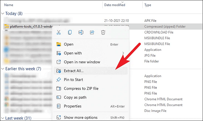 Descompacte as ferramentas da plataforma SKD