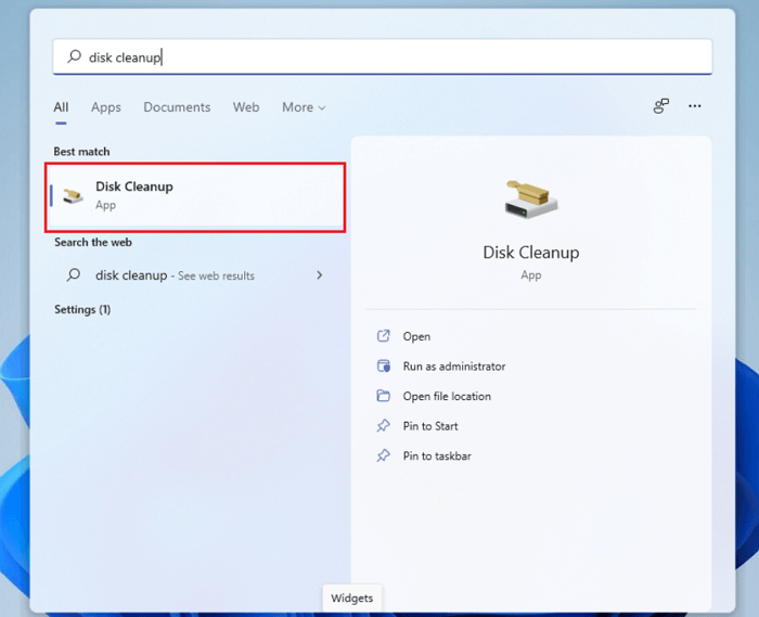 abra a limpeza de disco no Windows 11