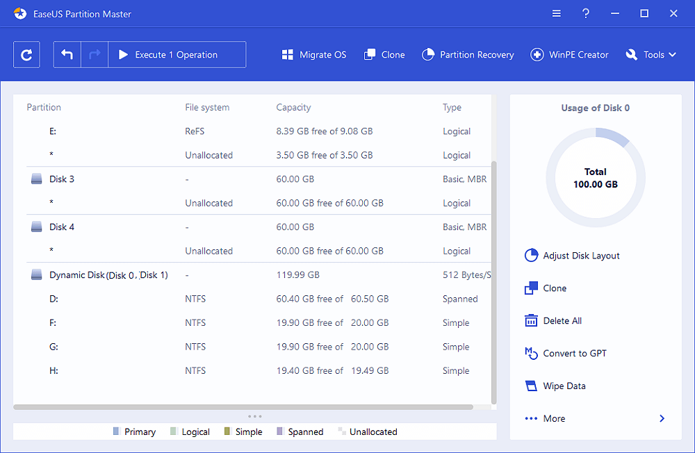 redimensionar o disco