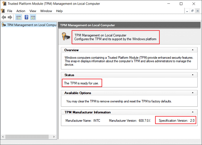 tpm está pronto para uso