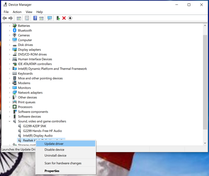 selecione o driver de atualização