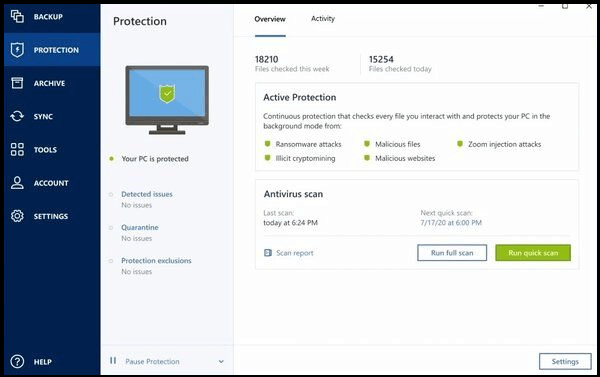 acronis cyber P\proteger
