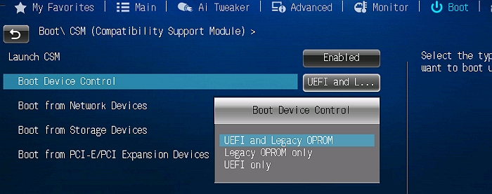 Verifique o modo de inicialização do BIOS em ambos os computadores