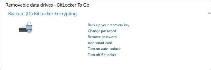 Dispositivo criptografado usando BitLocker