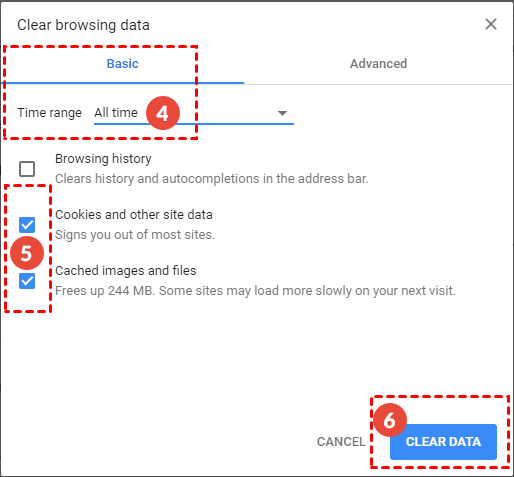 verifique as imagens em cache
