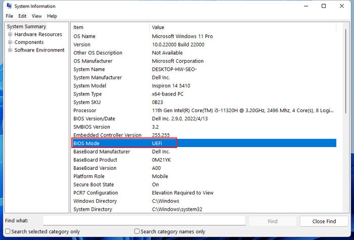Verifique o modo de inicialização do computador