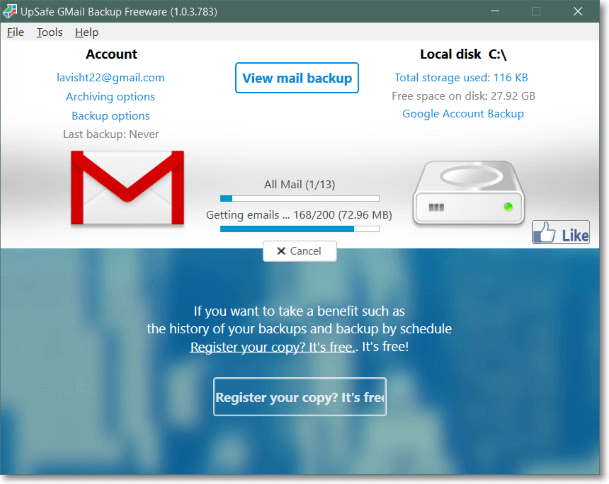 backup do gmail