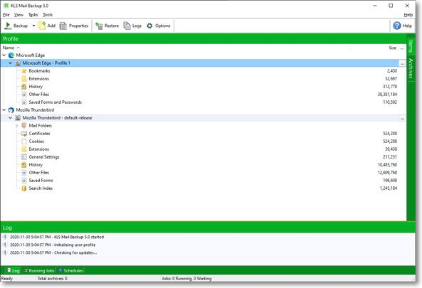 backup de e-mail kls