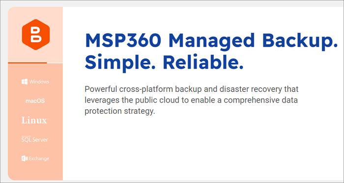 software de backup do servidor msp360