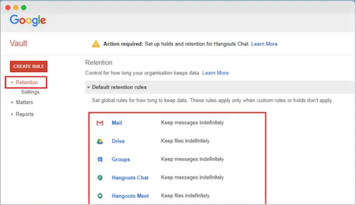 Retenção no Google