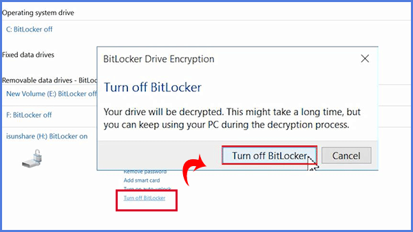 Desligue o Bitlocker