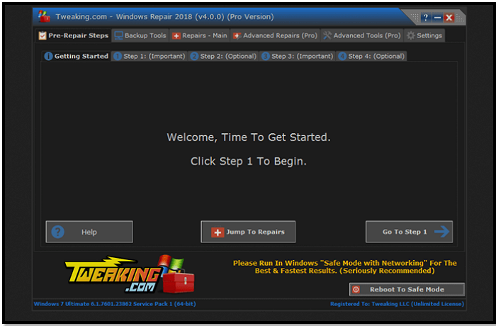 Consertando o Windows do Tweaking