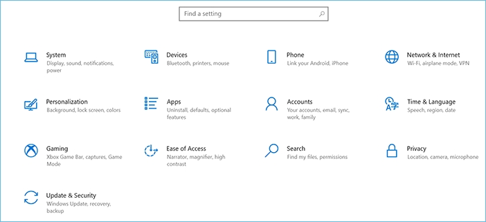 vá para configurações e, em seguida, atualização e segurança