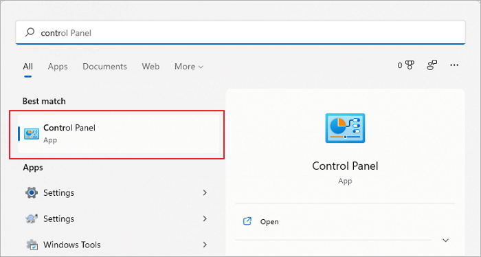 Abra o painel de controle no Windows 11