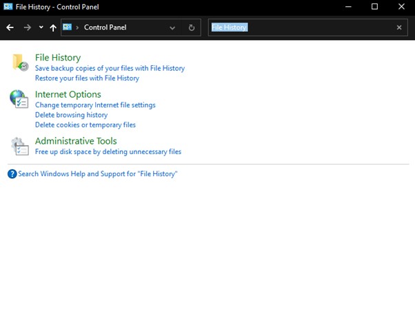 clique no histórico do arquivo